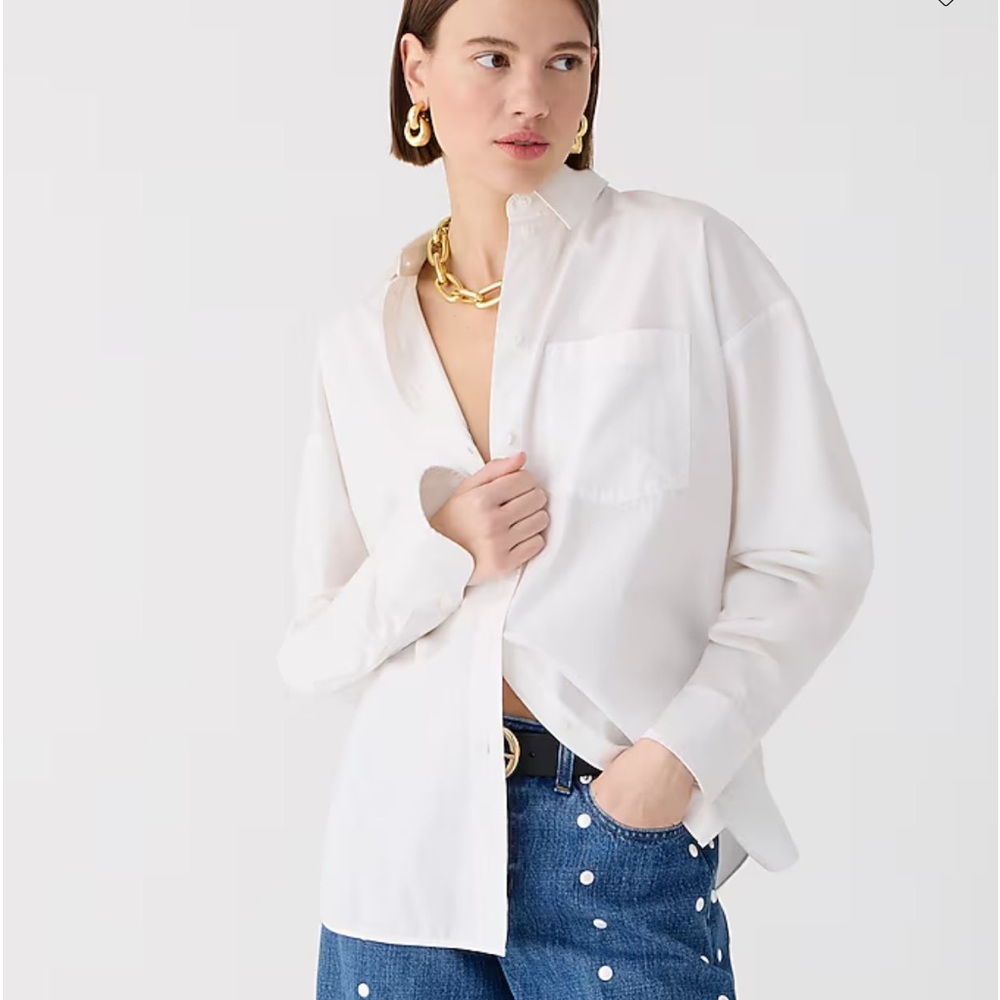 J crew Étienne oversized shirt in lightweight oxford white
